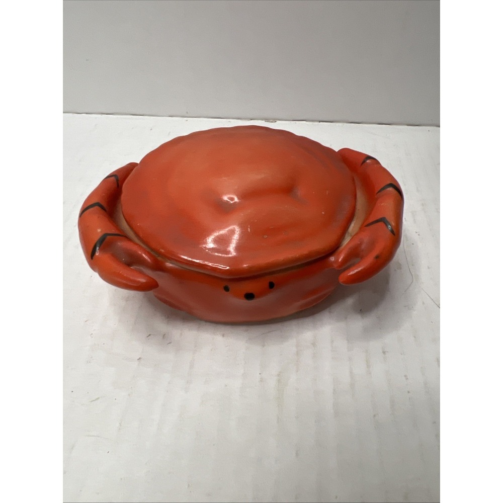 MCM 1950s Lobster Crab Butter Dip Dish‎ Red 4.5" Made in Czechoslovakia